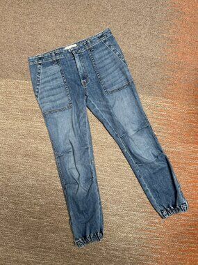 Nili Lotan Cropped French Military Jeans Pant Joggers Duane Wash 27